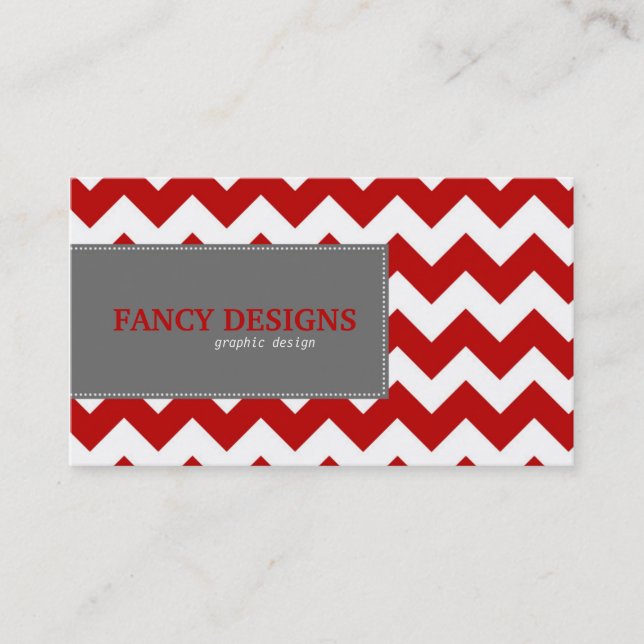 Chic Chevron Stripes Business Card (Front)