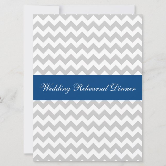 Chic Chevron Wedding Rehearsal Dinner Invite (Front)