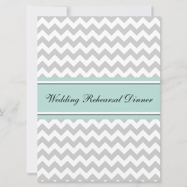 Chic Chevron Wedding Rehearsal Dinner Invite (Front)