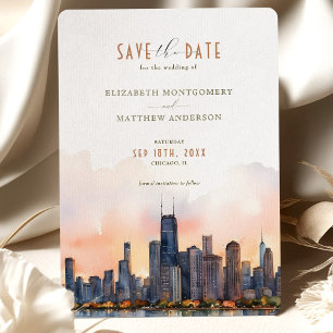 Chic Chicago, Illinois Save-the-Date Invitation