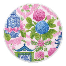 Chic Chinoiserie Hydrangea Pagoda Mahjong