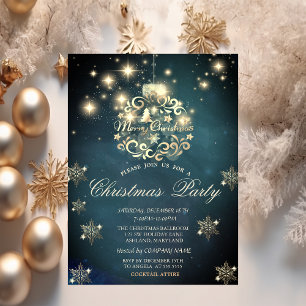 Chic Christmas Ball, Snowflakes Company Party  Invitation