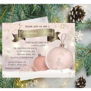 Chic Christmas Balls Company Christmas Party Invitation