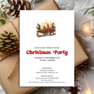 Chic Christmas Candles Holiday Party Invite