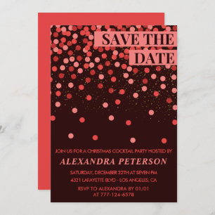 Chic Christmas Cocktail Party Save the date Invitation