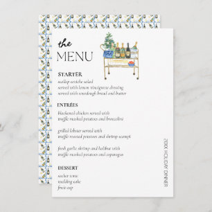 Chic Christmas Holiday Bar Cart Dinner Party Menu