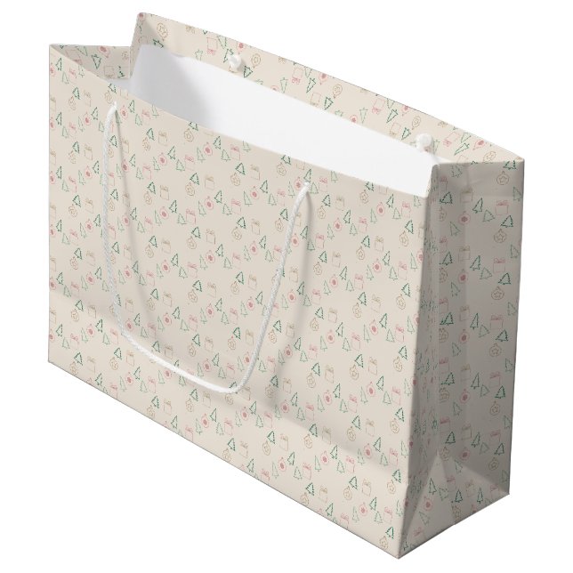 Chic Christmas Large Gift Bag (Front Angled)