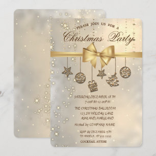 Chic Christmas Ornaments,Company Party  Invitation