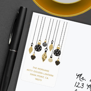 Chic Christmas Ornaments Holiday Address Label