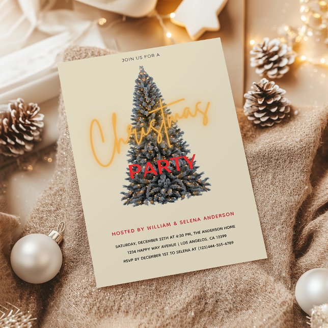 Chic Christmas Party Invitation - Festive tree     (Creator Uploaded)
