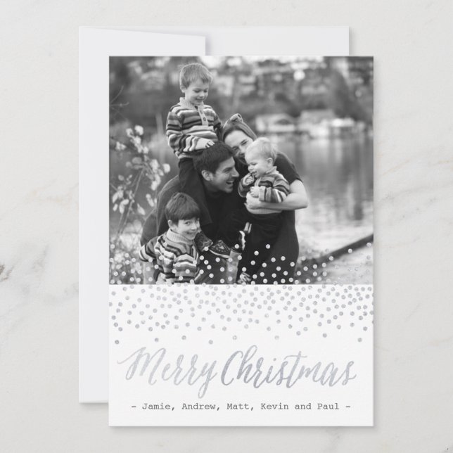 CHIC CHRISTMAS silver glittering photo card (Front)