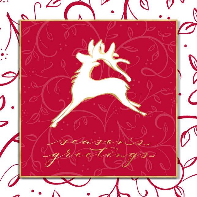 Chic Christmas Square Dancer on Red Card (Creator Uploaded)