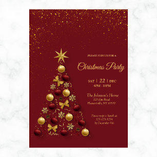 Chic Christmas Tree Holiday Party Invitation