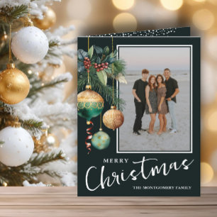 Chic Christmas Tree Ornaments Folded Holiday Card