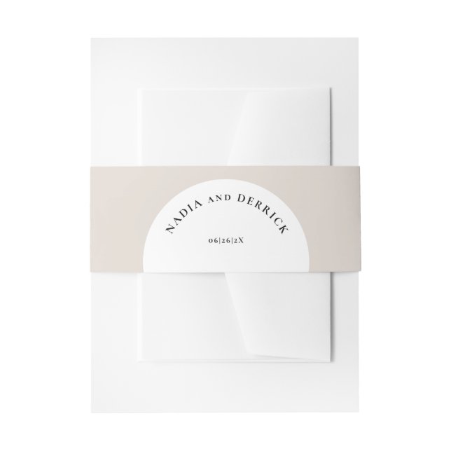 CHIC CIRCLE WEDDING INVITATION BELLY BAND (Front Example)