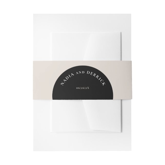CHIC CIRCLE WEDDING INVITATION BELLY BAND (Front Example)