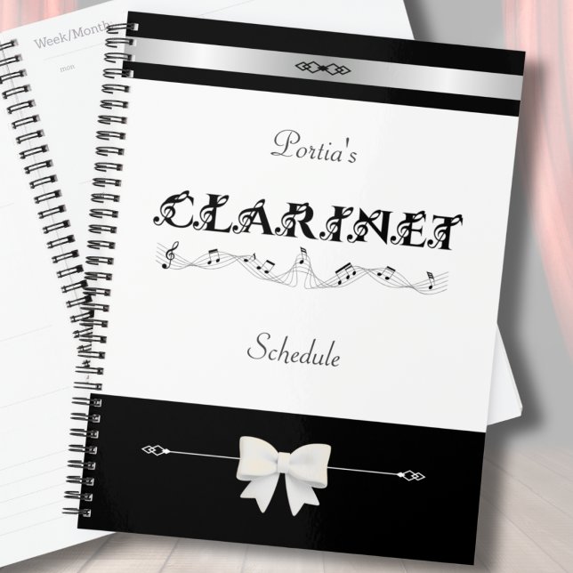 Chic Clarinet Student Schedule Organiser (Organize your rehearsals in style. A chic musician planner for the dedicated clarinetist.)