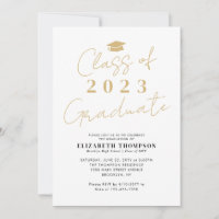 Chic Class of 2023 Gold Graduate Graduation Party