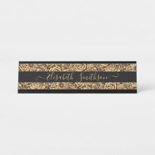     Chic Classy Elegant Custom Professional Floral Desk Name Plate