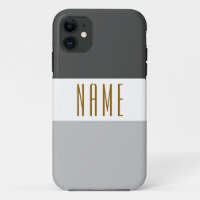 Chic Classy Two Tone Grey White Stripes Tall Text