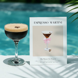 Chic Cocktail Art Espresso Martini Recipe Postcard