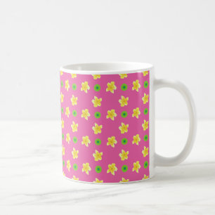 Chic Coffee Mug: Primroses on Deep Pink Mug