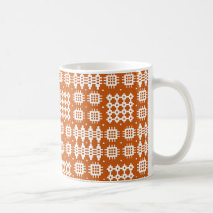Chic Coffee Mug: Welsh Tapestry Pattern, Brick Red Mug