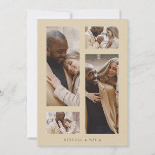 Chic Collage Minimalist Trendy Wedding 4 Photos  Invitation