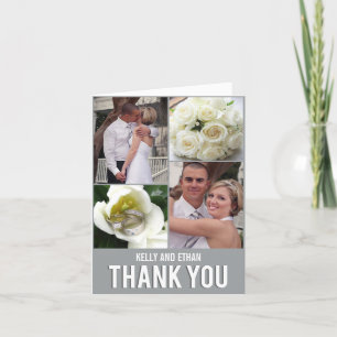 Chic Collage Wedding Thank You Card