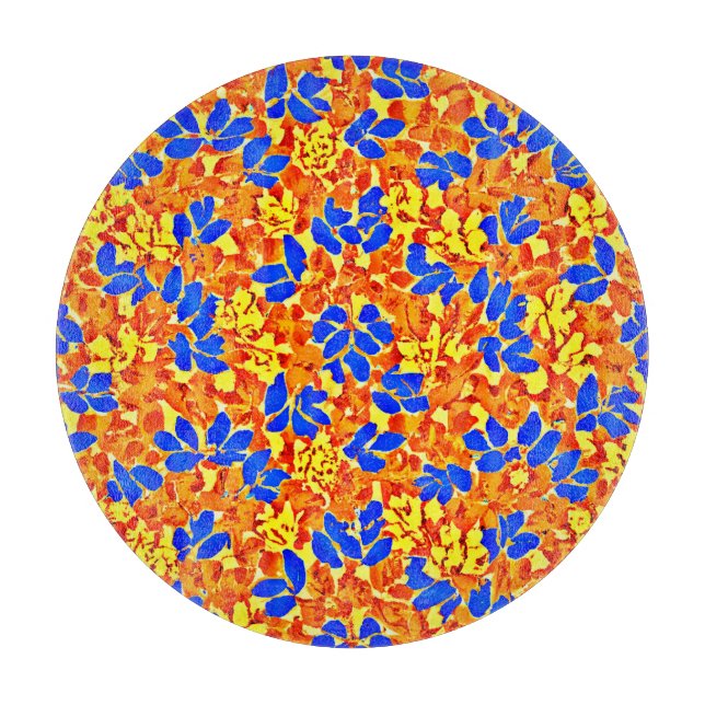 Chic Colour Burst Foliage Pattern Cutting Board (Front)