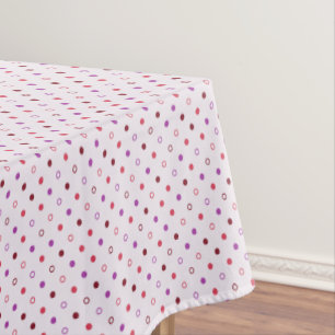 Chic colourful coral purple polka dots pattern tablecloth