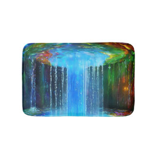 Chic Colourful Fountain of Life Waterfall Bath Mat