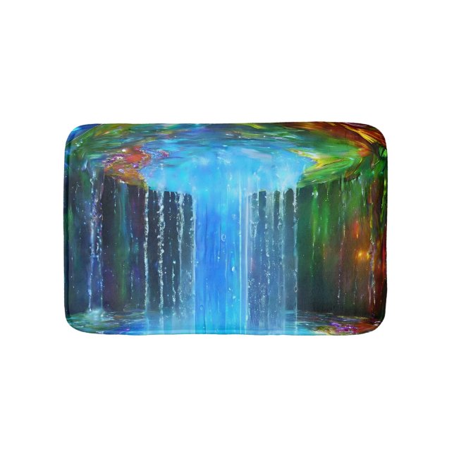 Chic Colourful Fountain of Life Waterfall Bath Mat (Front)