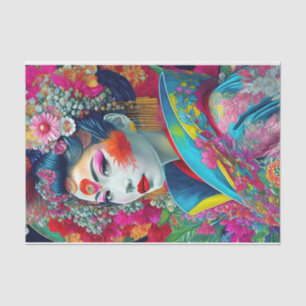 Chic Colourful Geisha Decoupage Tissue Paper