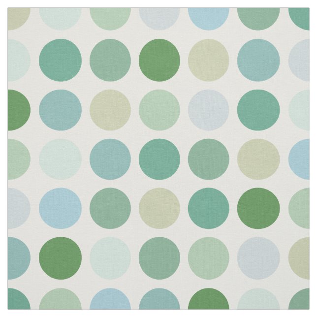 Chic colourful green polka dots pattern monogram fabric (Swatch)