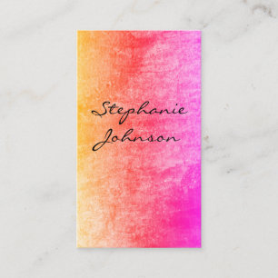 Chic Colourful Grunge Cursive Text Business Card