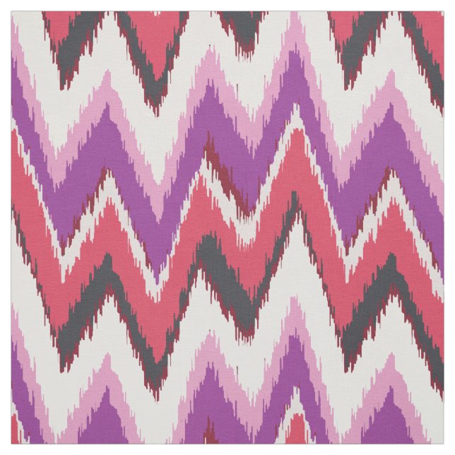 Chic colourful ikat tribal chevron pattern fabric (Swatch)