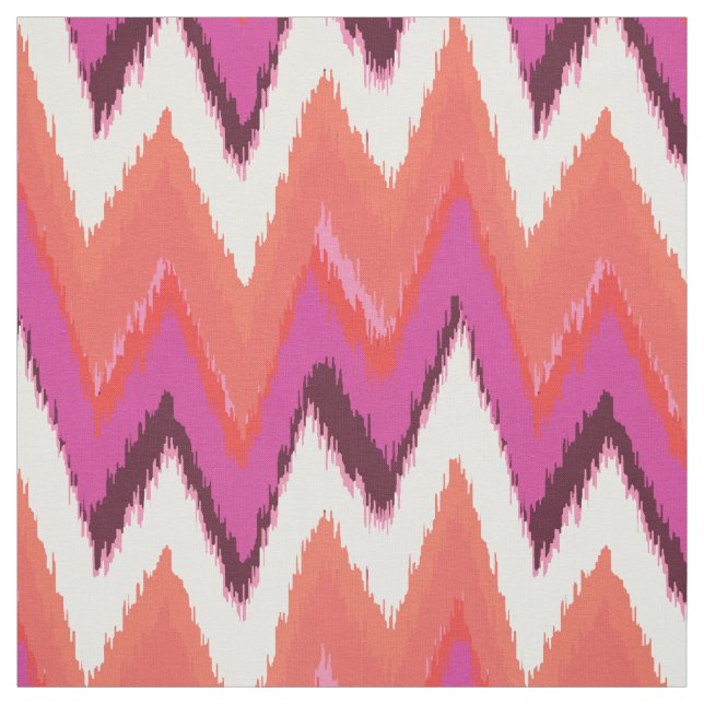 Chic colourful ikat tribal chevron pattern fabric (Swatch)