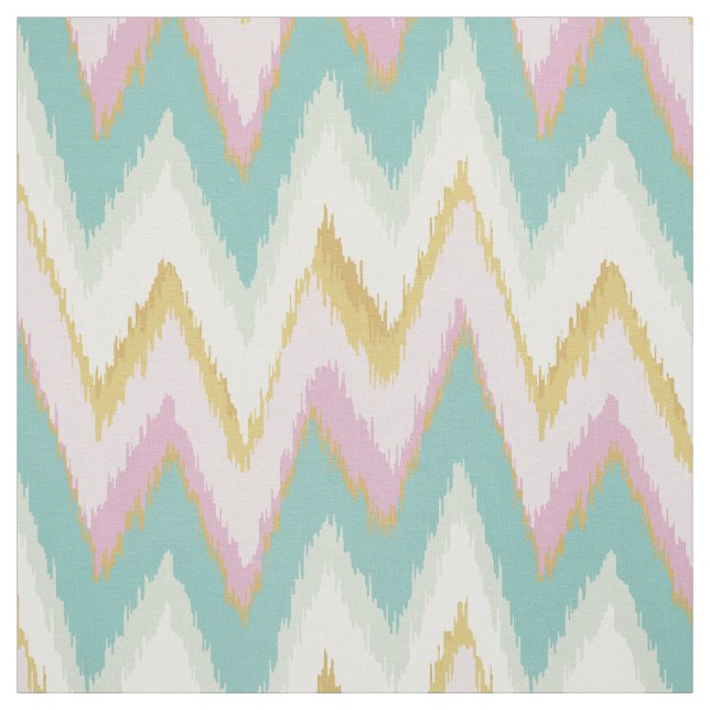 Chic colourful ikat tribal chevron pattern fabric (Swatch)
