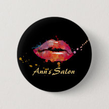 Chic Colourful Lips Makeup Hair Salon Buttons