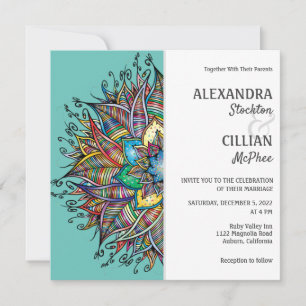 Chic Colourful Mandala Wedding Invitation