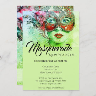 Chic Colourful Masquerade Party Invitation