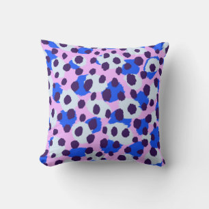 Chic colourful pink blue cheetah print cushion