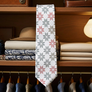 Chic Colourful Poinsettia Motif Christmas Neck Tie