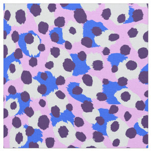 Chic colourful purple blue pink cheetah print fabric
