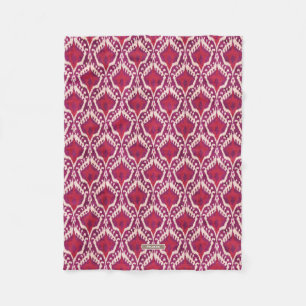 Chic colourful red and purple ikat tribal patterns fleece blanket