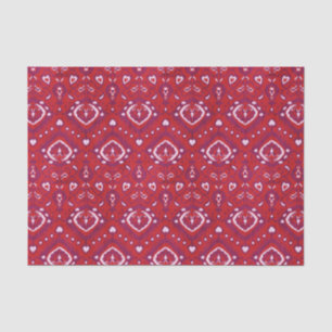 Chic colourful red and purple ikat tribal patterns tissue paper
