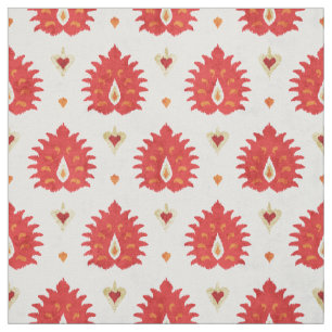 Chic colourful red ikat tribal pattern fabric