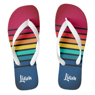 Chic Colourful Stripes Pattern Thongs
