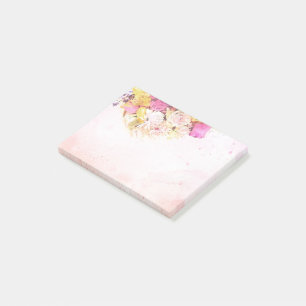 Chic Colourful Watercolor Flowers Botanical Weddin Post-it Notes